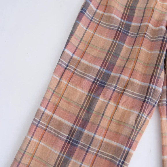 Vintage Genna B by Hidmens  Peach-y Checker Printed Straight Leg Pants - Picture 10 of 15